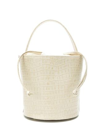 Sarah Chofakian Croco bucket bag - Neutrals
