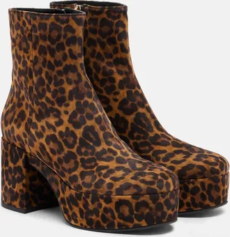 Gianvito Rossi Sally leopard-print suede ankle boots