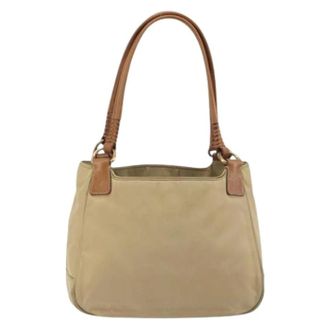 Prada Pre-owned Nylon Shoulder Bag - Dames - Pre-owned - Beige - Maat: ONE Size Nylon
