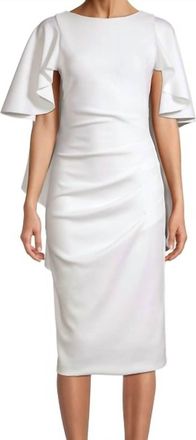 Black Halo Lotus Cocktail Dress In Creme