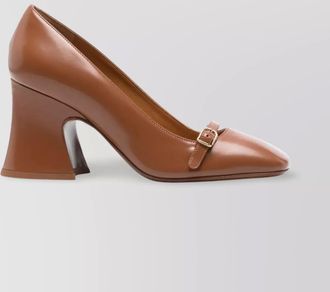 Chloé janis square toe leather pumps