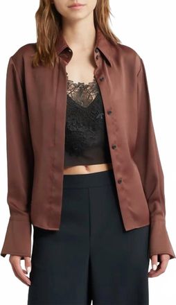 Rag & Bone Venus Popover Blouse In Umber