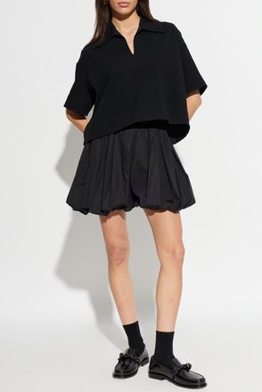 Jil Sander Loose-fit Top With A Sweetheart Neckline, Womens, Black