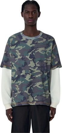 Awake NY Logo Motif Jersey Top - male - Awake NY - Long Sleeve T-Shirts - Multicolor - M - Tops