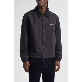 Moncler Arinell Logo Embroidered Shirt Jacket in Black at Nordstrom, Size 2