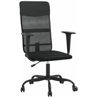 vidaXL Office Chair Height Adjustable Black Mesh Fabric and Faux Leather vidaXL