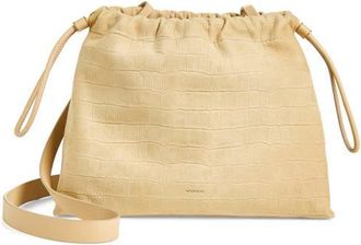 Vince Sarai Croc Embossed Leather Crossbody Bag in Marzipan at Nordstrom