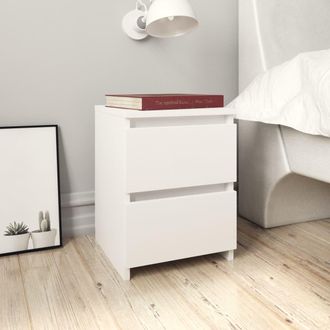 vidaXL Vidaxl - Mesitas De Noche 2 Uds Madera Contrachapada Blanco 30x30x40 Cm
