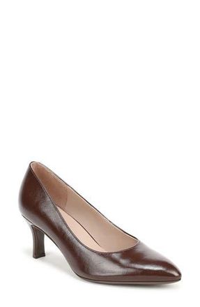 Naturalizer Flora Pointed Toe Pump - Wide Width Available in Cappuccino Brown Faux Leather at Nordstrom Rack, Size 7.5