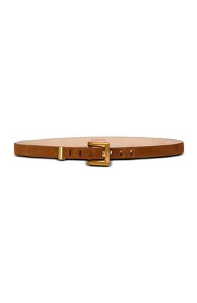 Balmain Anthem suede leather belt in Brown at Nordstrom, Size 75
