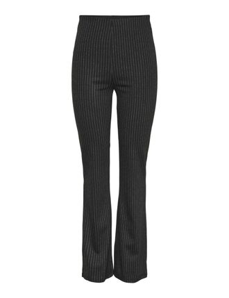 Pieces Womens Pcniannah Hw Flared Pants Fabric Trousers, Black/Stripes: Cloud Dancer, S