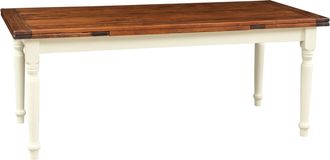 Biscottini International Mesa De Estilo Country Extensible De Madera Maciza De Tilo Armaz&oacute;n Blanco Envejecido Plan Acabado Con Efecto Nogal 200 X90 X80 C