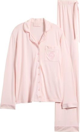 House of CB Classic Soft Modal Blend Pajamas in Pink at Nordstrom, Size X-Small