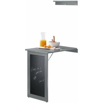 SoBuy Sobuy - Escritorios De Ordenador,mesa Plegable De Pared Para Comedor Cocina Escritorio Con Pizarra Frontal Gris Fwt20-hg Es