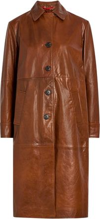 Max & Co. Leather Trench Coat - Brown - 14 (UK14 / L)