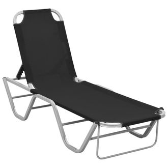 Berkfield Home Sun Lounger Aluminium & Textilene Black