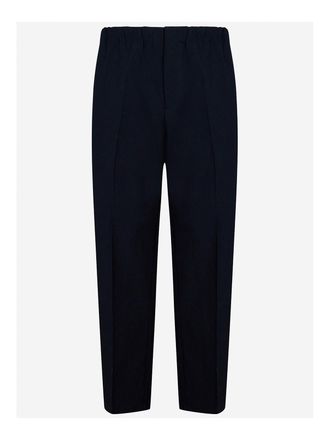Jil Sander Dark blue polyester serge tapered trousers