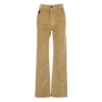 Bottega Veneta Katoenen corduroy broek - Dames - Broeken - Beige - Maat: XS Katoen
