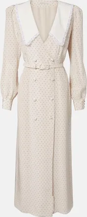 Alessandra Rich Polka-dot silk midi dress