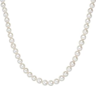 Valero Pearls Womens Fresh Water Cultured Pearl Necklace - White Sterling Silver - One Size