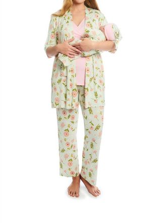 Everly Grey Analise 5 Piece Pajama Set In Carnation