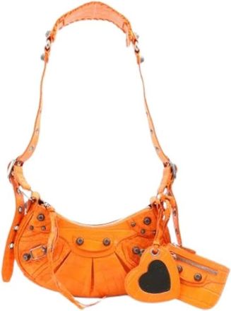 Balenciaga Pre-owned Shoulder Bags, female, Orange, Size: ONE SIZE Pre-owned Leather Shoulder Bag