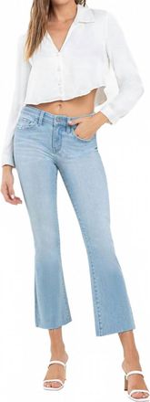 Flying Monkey Womens Mid Rise Ankle Bootcut Jean In Light Blue