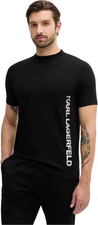 Karl Lagerfeld Tops, Heren, Zwart, M, Katoen, Bedruikt T-shirt