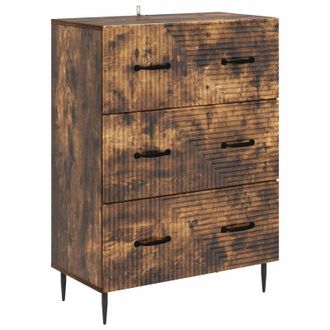 vidaXL Cajonera 66 X 34,5 X 89,5 Cm Madera De Ingenier&iacute;a Roble Ahumado Vidaxl