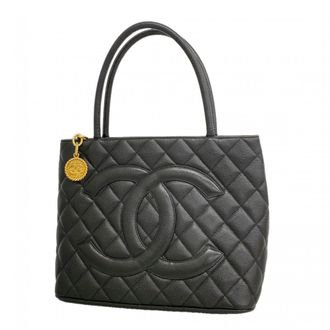 Chanel Black Grained Calfskin Tote Bag (Pre-Owned)