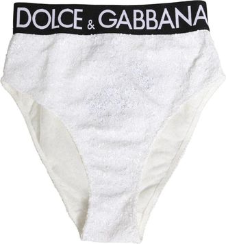 Dolce & Gabbana High Waist Panty - Dames - Onderbroek - Wit - S - Nylon - Ondergoed