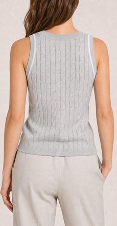 Brunello Cucinelli Cable-Knit Cotton Tank Top - White