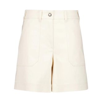 Moncler Casual Katoenen Shorts - Dames - Korte Broeken - Beige - M - Katoen - Korte Broeken