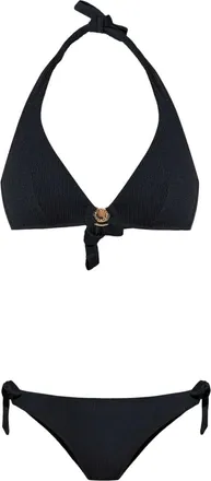 Emporio Armani Set bikini con placca logo - Nero