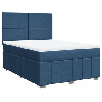 vidaXL Vidaxl - Cama Box Spring Con Colch&oacute;n Tela Azul 140x200 Cm