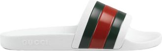 Gucci Mens Web Rubber Slide Sandals