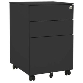 Berkfield Home Mobile File Cabinet Anthracite 39x45x60 cm Steel in Black | Size: 39 x 45 x 60 cm