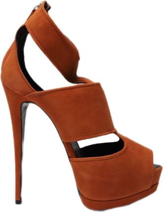 Giuseppe Zanotti Giuseppe Zanotti Pre-owned Womens Sharon 105 Heels in Orange Suede - Size EU 39