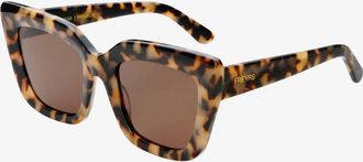 Freyrs Eyewear Womens Cat Eye Non-Polarized Sunglasses In Milky Tortoise