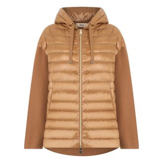 Herno Down Jackets, female, Beige, Size: M Padded Jacket with Hood