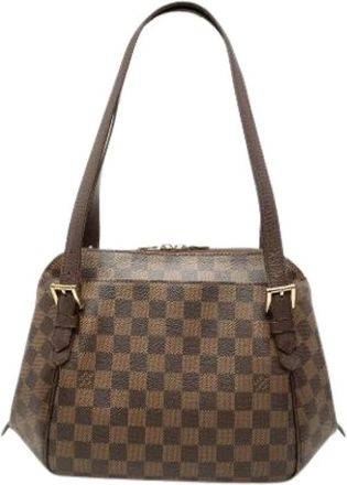 Louis Vuitton Pre-owned Belem MM Schoudertas - Dames - Vintage Schoudertas - Bruin - ONE Size - Leer - Vintage