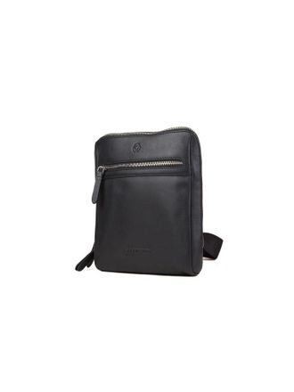 Momo Design Mens Shoulder Bag Black Genuine Leather - Shoulder-Bags