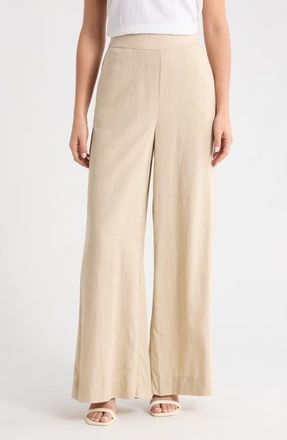 Vince Camuto Wide Leg Pants in Camel at Nordstrom, Size X-Large P