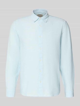 Only & Sons Slim Fit Freizeithemd aus Baumwoll-Leinen-Mix Modell CAIDENLS SOLID in Blau Melange, Gr&ouml;&szlig;e XXL