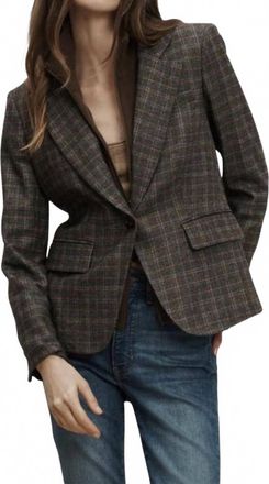 Veronica Beard Tyra Plaid Dickey Jacket In Charcoal Multi