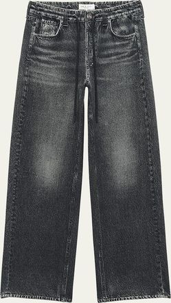 Rag & Bone Miramar Terry Drawstring Wide-Leg Jeans