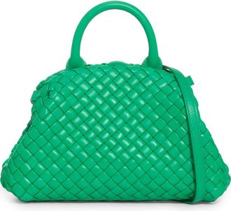 Bottega Veneta Mini Intrecciato Leather Top Handle Bag in Parakeet-Gold at Nordstrom