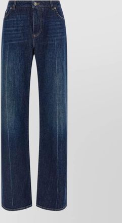 Dolce & Gabbana cotton pleated straight-leg jeans