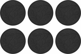 vidaXL Piedra Decorativa 6 Uds. Negro &Oslash; 44 X 2 Cm Goma Vidaxl