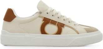 Ferragamo Beige Lace Up Sneakers